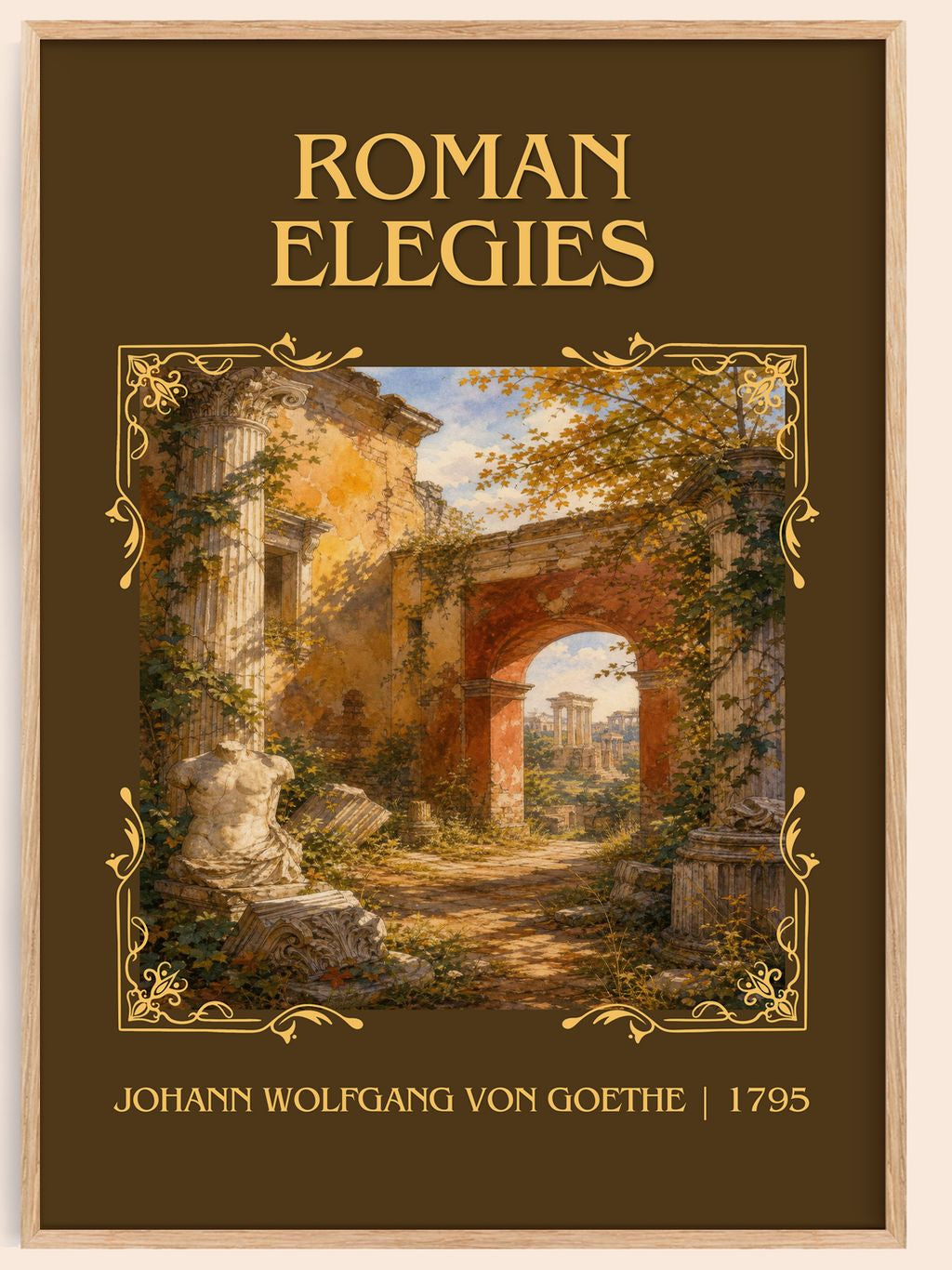 Roman Elegies Classic Book Art Print by Johann Wolfgang Von Goethe – book poster