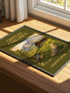 Gritli's Children Classic Book Art Print by Johanna Spyri – print on a sunlit desk