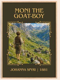Moni The Goat-Boy Classic Book Art Print by Johanna Spyri – book poster