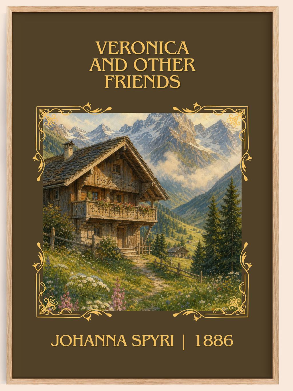 Veronica And Other Friends Classic Book Art Print by Johanna Spyri – book poster