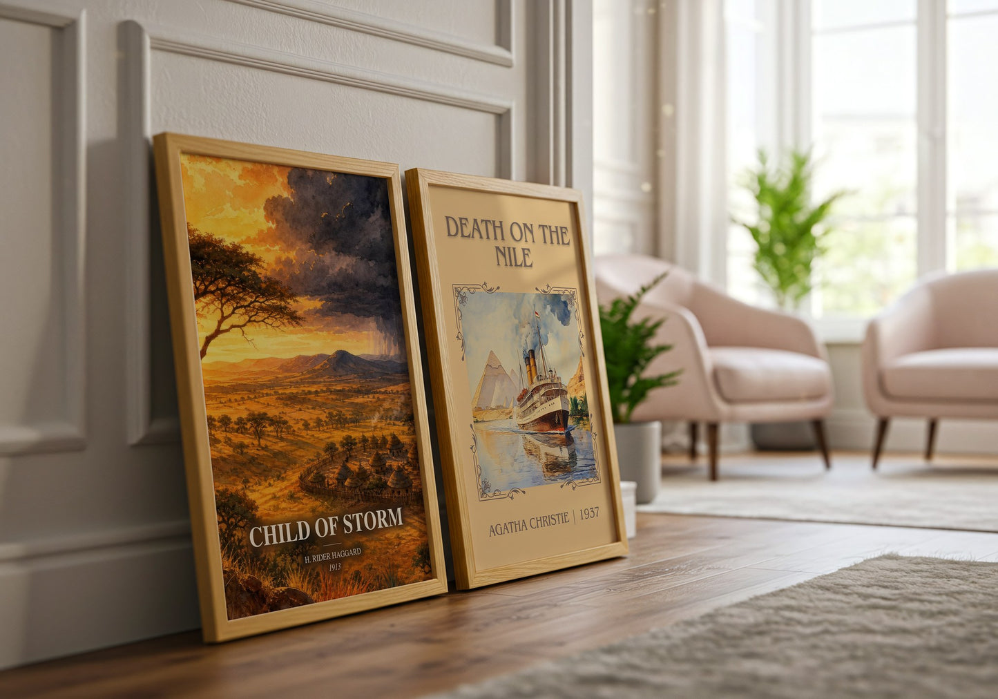 Child Of Storm watercolour print framed by window – literary home decor