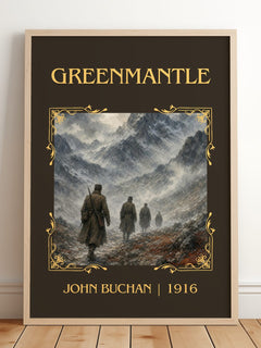 Greenmantle Classic Book Art Print by John Buchan – framed print leaning on a wooden floor
