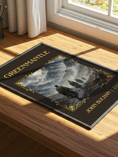Greenmantle Classic Book Art Print by John Buchan – print on a sunlit desk
