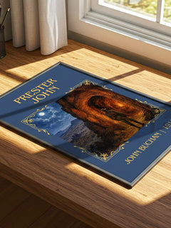 Prester John Classic Book Art Print by John Buchan – print on a sunlit desk