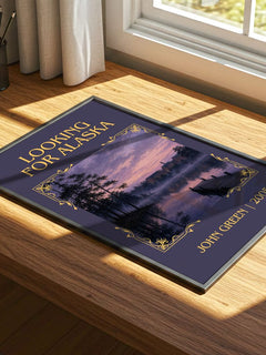Looking For Alaska Classic Book Art Print by John Green – print on a sunlit desk