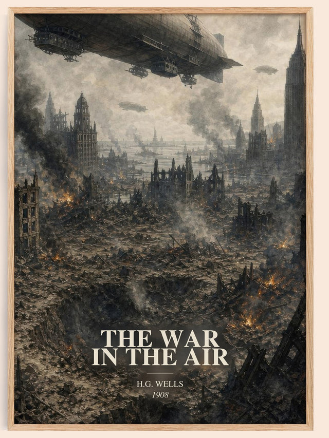The War In The Air Book Watercolour Illustration by H.G. Wells