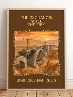 The Exchange: After The Firm Classic Book Art Print by John Grisham – framed print leaning on a wooden floor