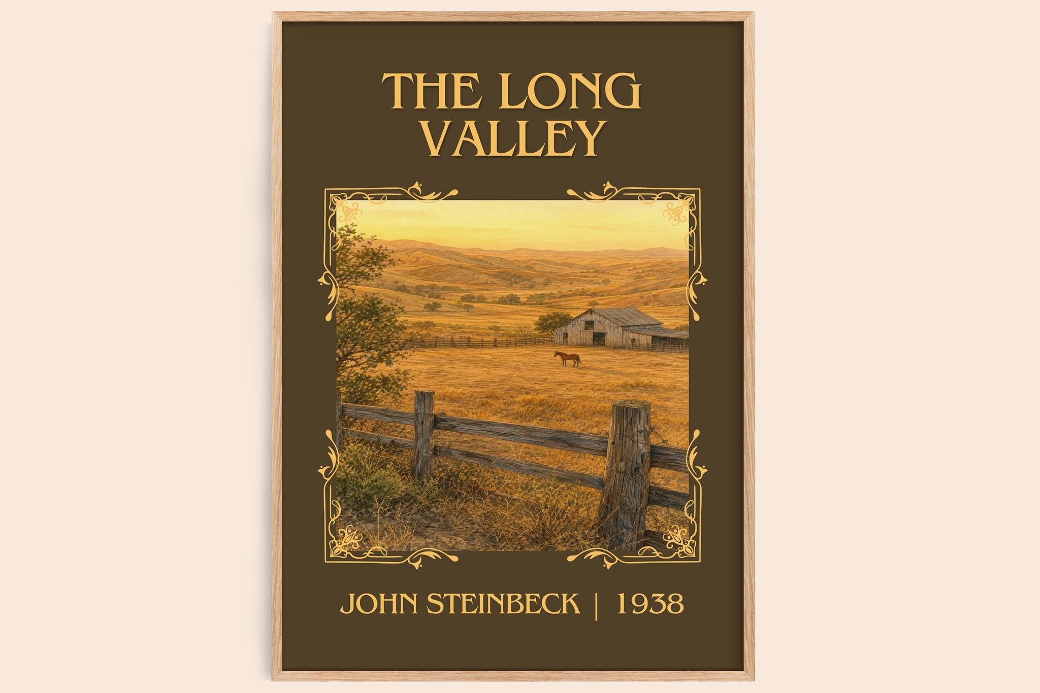 The Long Valley Classic Book Art Print by John Steinbeck
