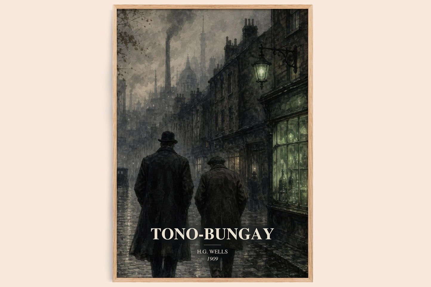 Tono-Bungay watercolour book poster by H.G. Wells – framed literary art print