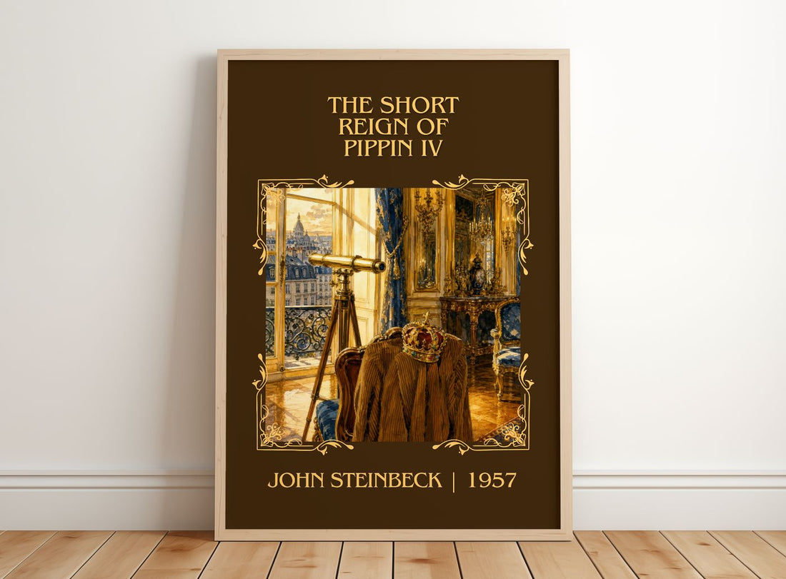 The Short Reign Of Pippin Iv Classic Book Art Print by John Steinbeck – framed print leaning on a wooden floor