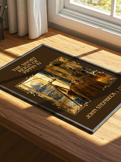 The Short Reign Of Pippin Iv Classic Book Art Print by John Steinbeck – print on a sunlit desk