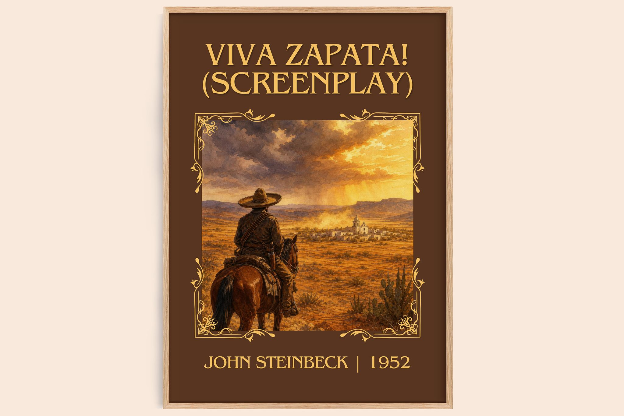 Viva Zapata! (Screenplay) Classic Book Art Print by John Steinbeck