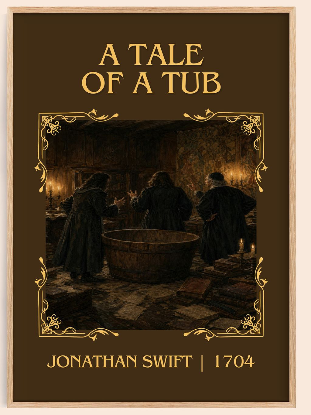 A Tale Of A Tub Classic Book Art Print by Jonathan Swift – book poster