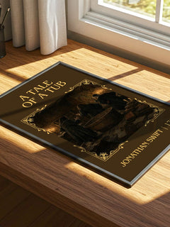 A Tale Of A Tub Classic Book Art Print by Jonathan Swift – print on a sunlit desk