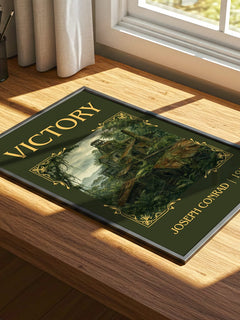 Victory Classic Book Art Print by Joseph Conrad – print on a sunlit desk