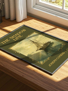 The Shadow Line Classic Book Art Print by Joseph Conrad – print on a sunlit desk