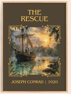 The Rescue Classic Book Art Print by Joseph Conrad – book poster