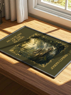 An Outcast Of The Islands Classic Book Art Print by Joseph Conrad – print on a sunlit desk