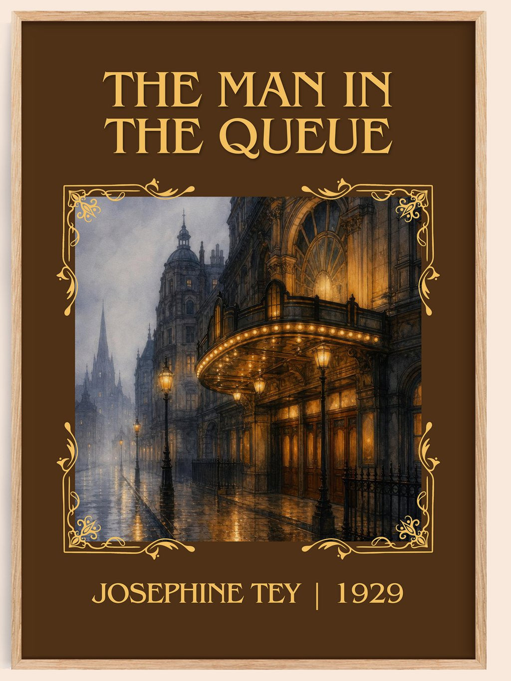 The Man In The Queue Classic Book Art Print by Josephine Tey – book poster