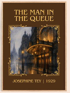 The Man In The Queue Classic Book Art Print by Josephine Tey – book poster