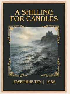 A Shilling For Candles Classic Book Art Print by Josephine Tey – book poster