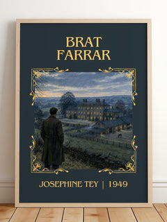 Brat Farrar Classic Book Art Print by Josephine Tey – framed print leaning on a wooden floor