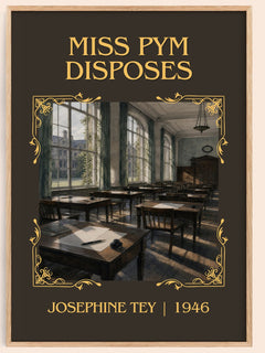 Miss Pym Disposes Classic Book Art Print by Josephine Tey – book poster