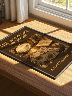 The Solitaire Mystery Classic Book Art Print by Jostein Gaarder – print on a sunlit desk