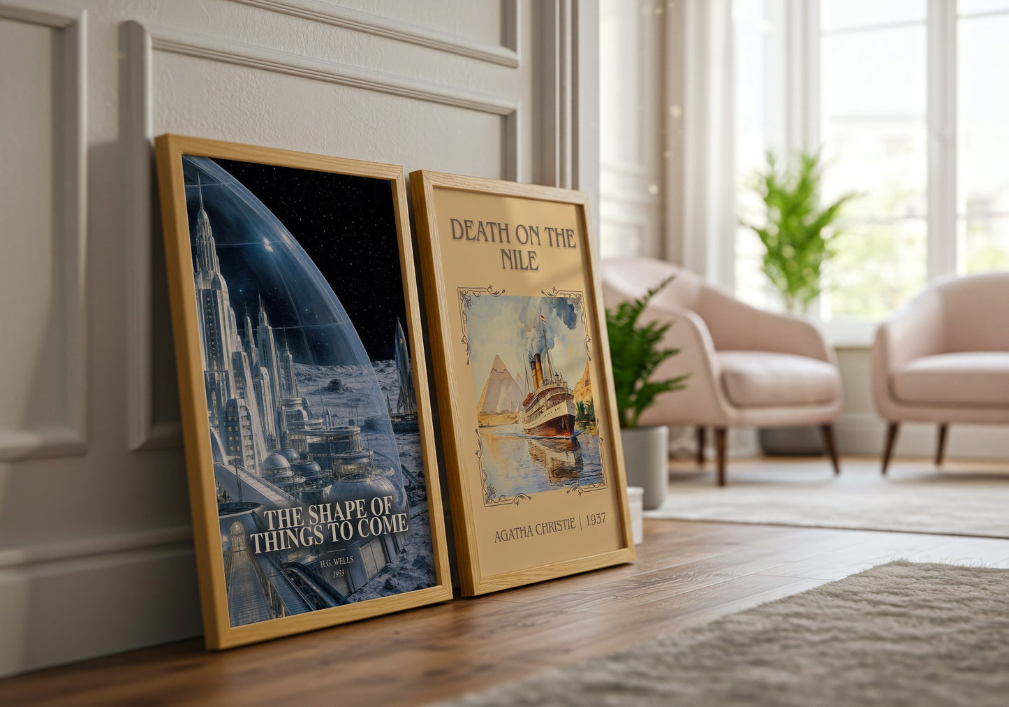 The Shape Of Things To Come watercolour print framed by window – literary home decor