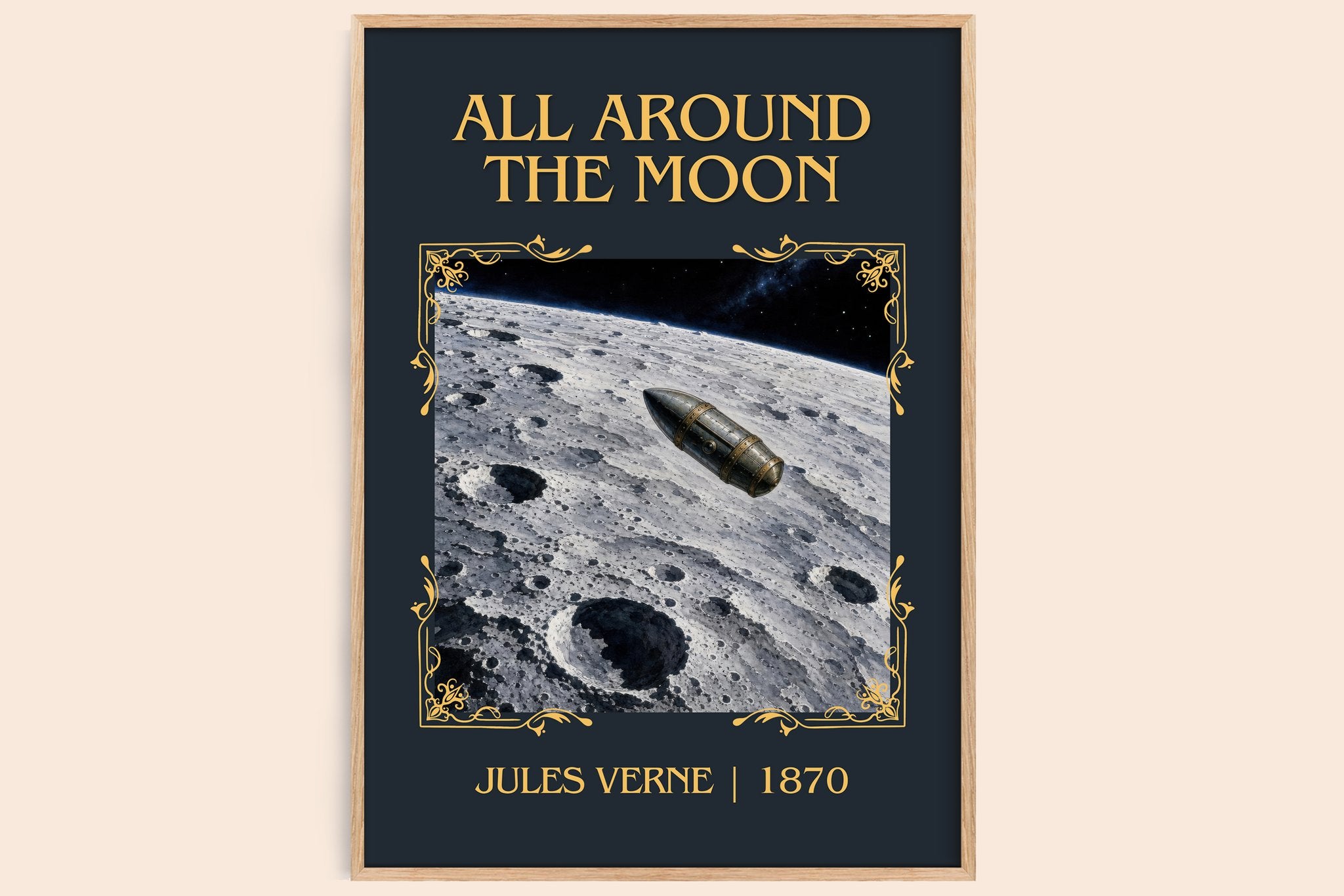 All Around The Moon Classic Book Art Print by Jules Verne