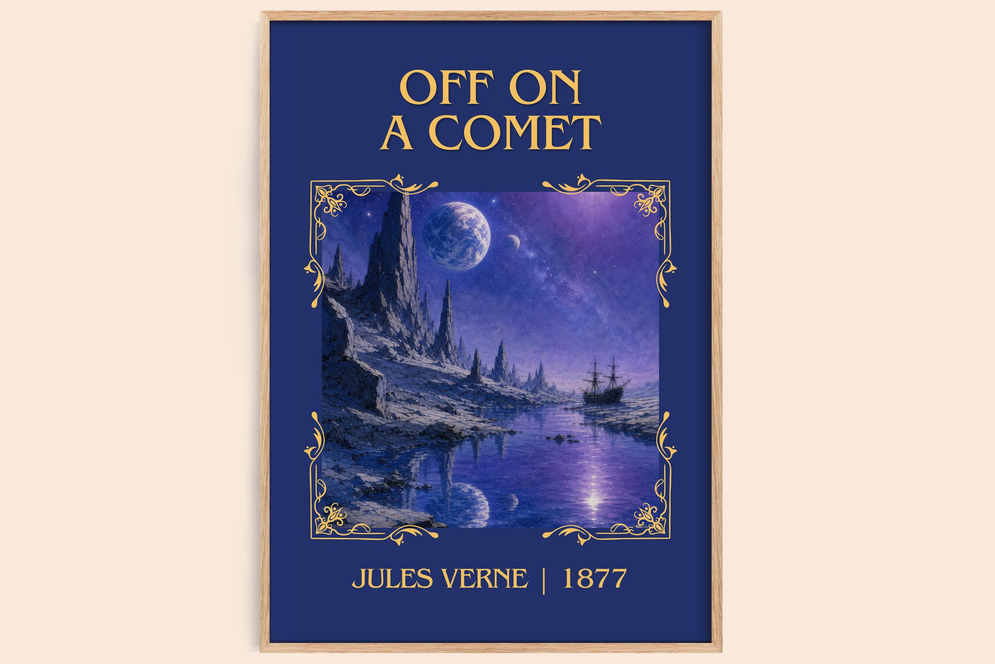 Off On A Comet Classic Book Art Print by Jules Verne