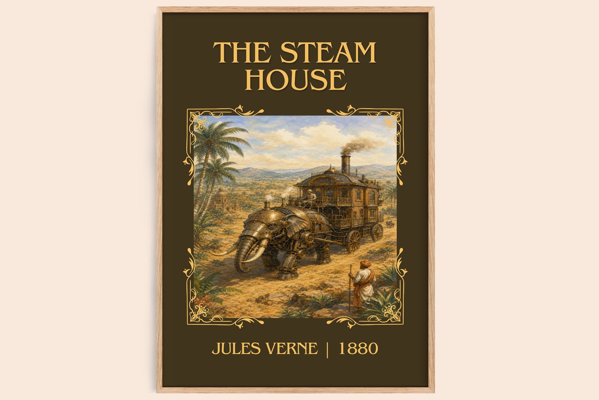 The Steam House Classic Book Art Print by Jules Verne