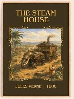 The Steam House Classic Book Art Print by Jules Verne – book poster