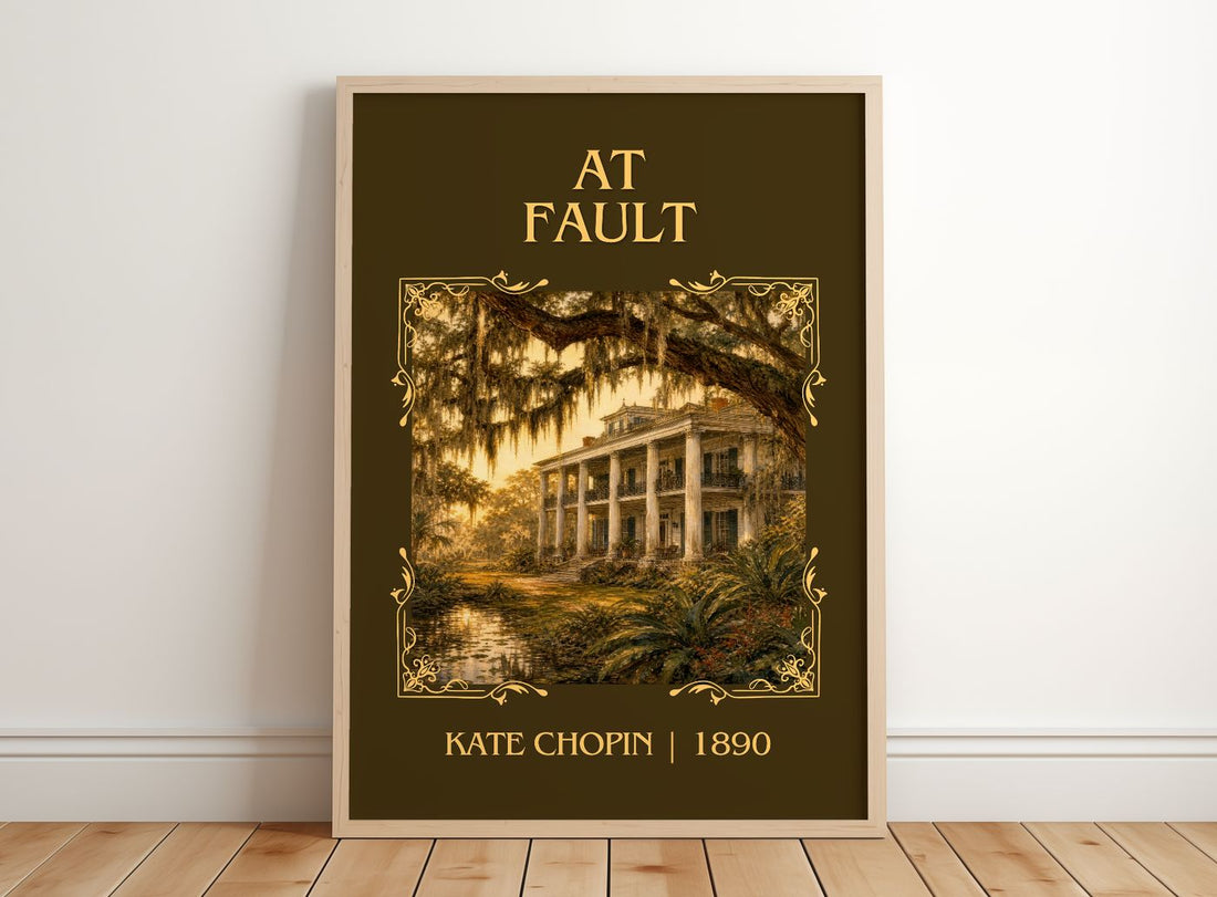 At Fault Classic Book Art Print by Kate Chopin – framed print leaning on a wooden floor