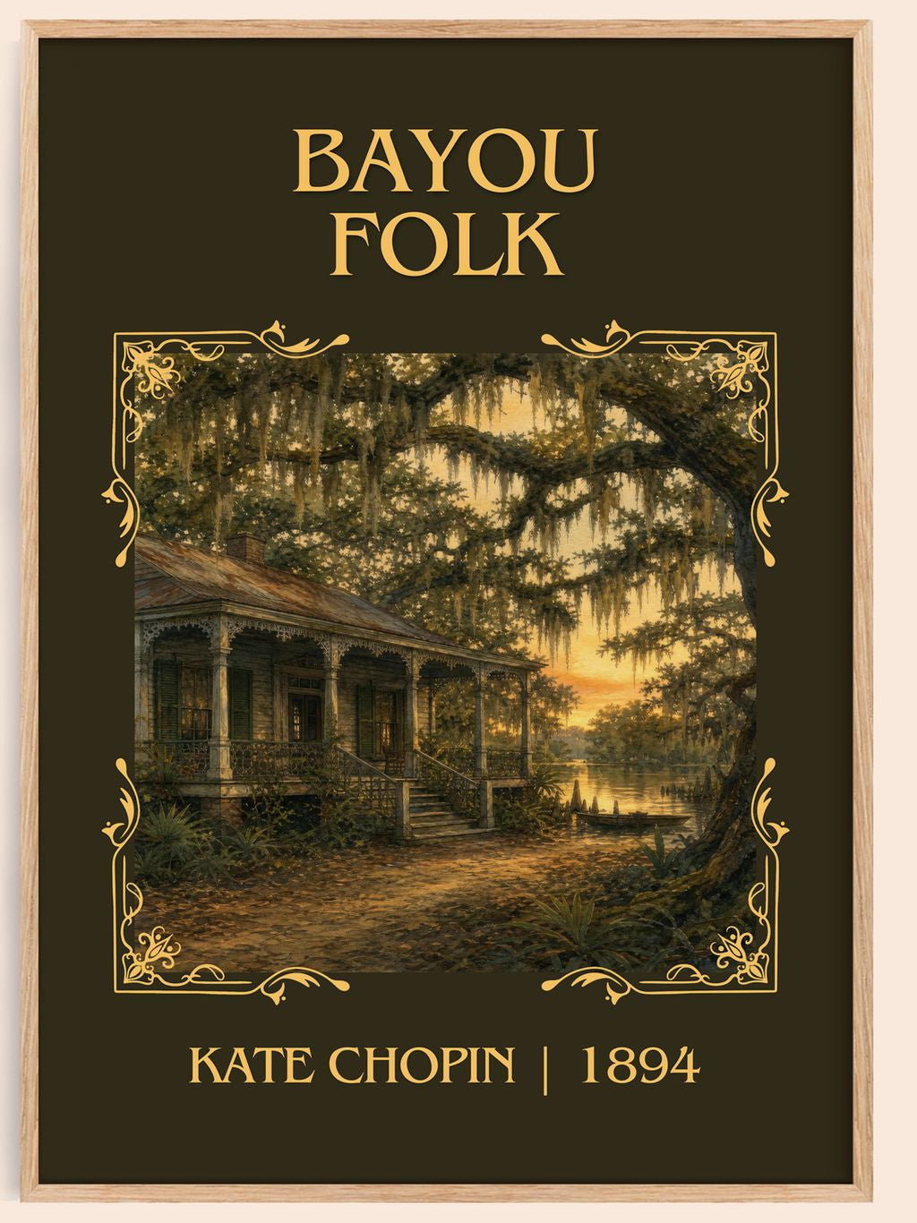 Bayou Folk Classic Book Art Print by Kate Chopin – book poster