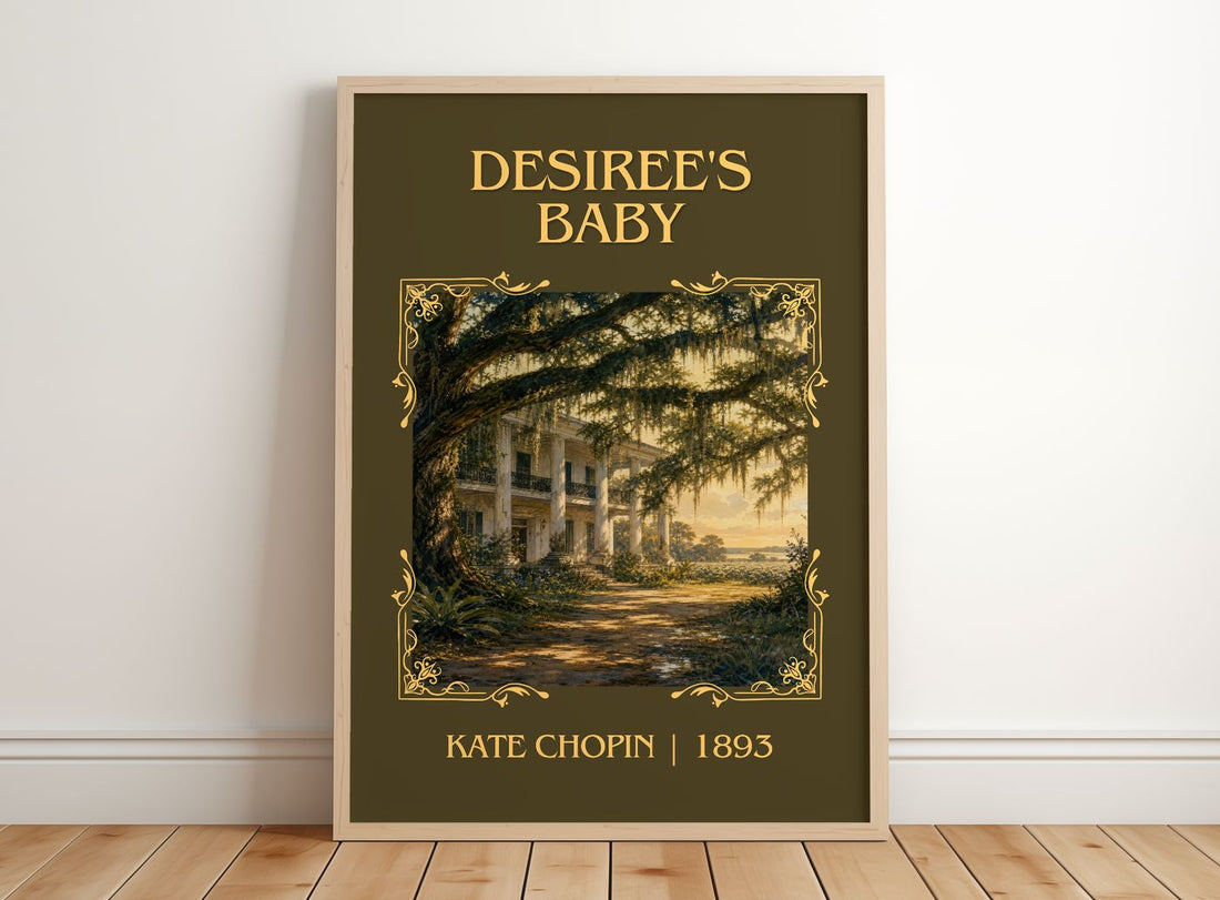 Desiree's Baby Classic Book Art Print by Kate Chopin – framed print leaning on a wooden floor