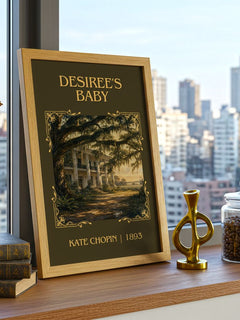 Desiree's Baby Classic Book Art Print by Kate Chopin – framed print on a city-view windowsill