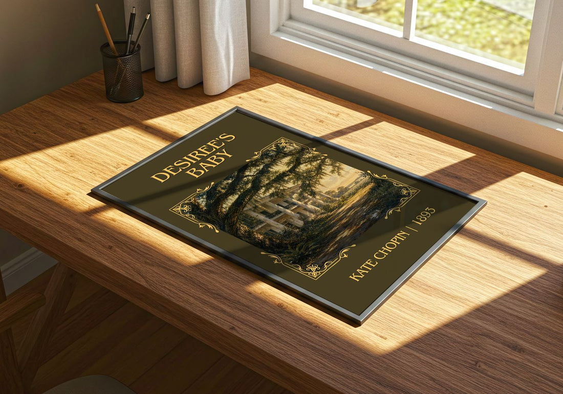 Desiree's Baby Classic Book Art Print by Kate Chopin – print on a sunlit desk