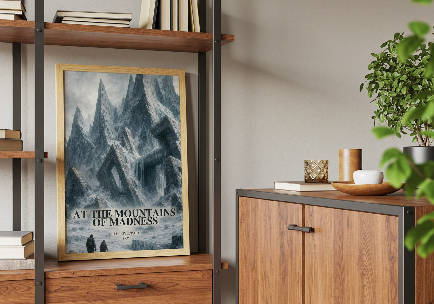 At The Mountains Of Madness book watercolour illustration paper finish options – matte satin gloss