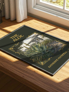 The Aloe Classic Book Art Print by Katherine Mansfield – print on a sunlit desk