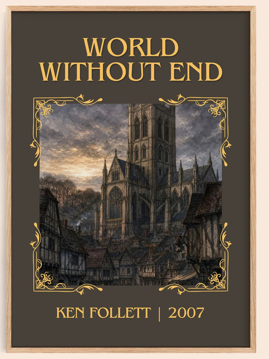 World Without End Classic Book Art Print by Ken Follett – book poster