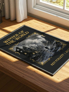 Winter Of The World Classic Book Art Print by Ken Follett – print on a sunlit desk