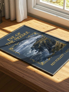 Eye Of The Needle Classic Book Art Print by Ken Follett – print on a sunlit desk