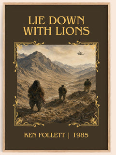 Lie Down With Lions Classic Book Art Print by Ken Follett – book poster
