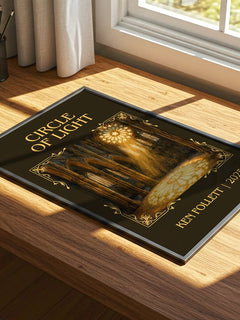 Circle Of Light Classic Book Art Print by Ken Follett – print on a sunlit desk