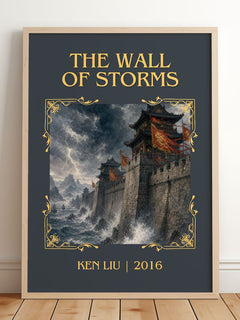 The Wall Of Storms Classic Book Art Print by Ken Liu – framed print leaning on a wooden floor