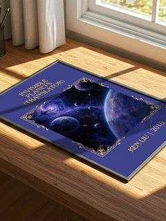 Invisible Planets (Translator) Classic Book Art Print by Ken Liu – print on a sunlit desk