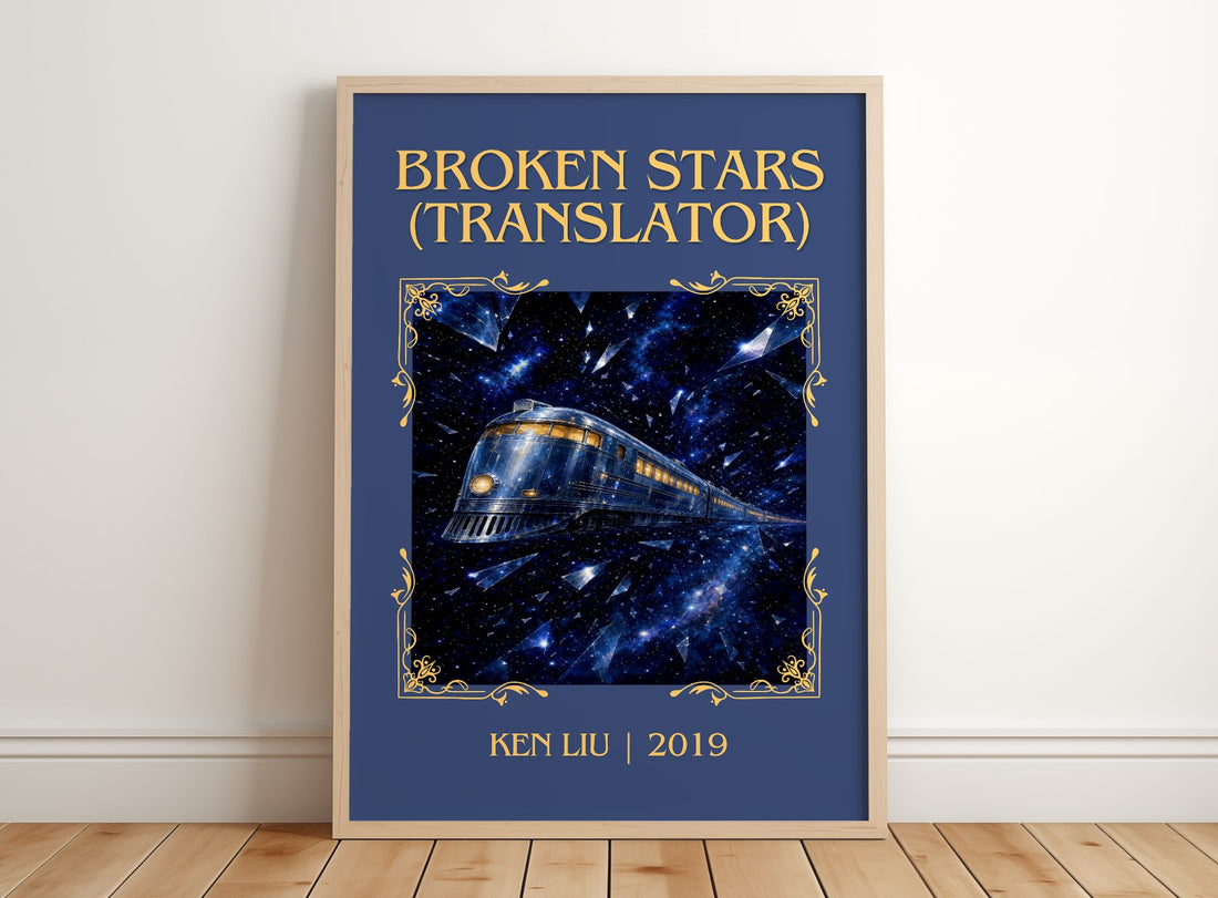 Broken Stars (Translator) Classic Book Art Print by Ken Liu – framed print leaning on a wooden floor
