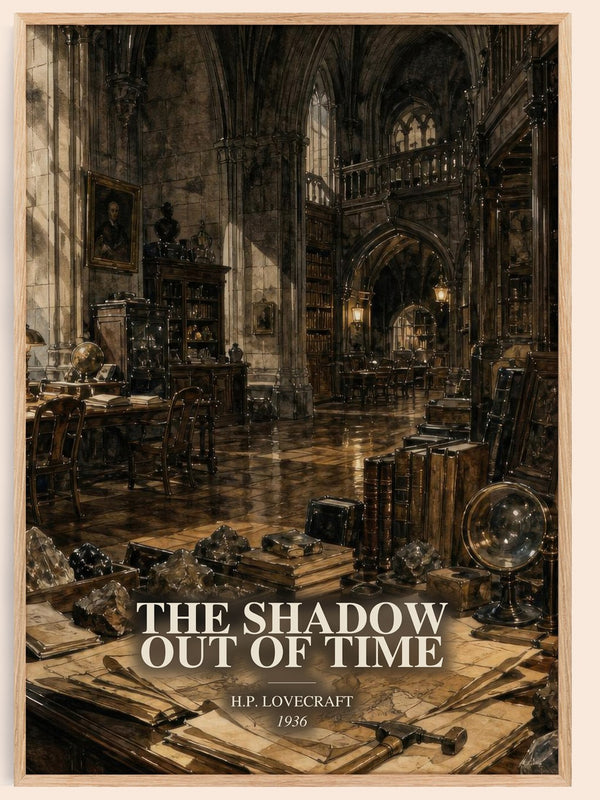 The Shadow Out Of Time watercolour book poster by H.P. Lovecraft – framed literary art print