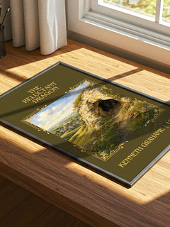 The Reluctant Dragon Classic Book Art Print by Kenneth Grahame – print on a sunlit desk